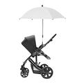 Universal Parasol, Stroller Umbrella, UV 50+, With Handle, Universal Stand, 360° Flexible Gooseneck (Color : White, Size : 85cm)