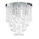 LITECRAFT Turin Flush Ceiling Light Bathroom Crystal Effect Fitting - Chrome