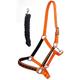 Pro Rider Nylon Horse Halter Brass Hardware Padded Lead Rope Tack Orange 606162OR