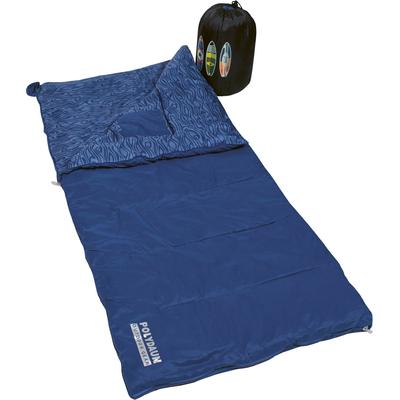 Kinderschlafsack POLYDAUN "Kinderschlafsack Beach House", blau (dunkelblau), Schlafsäcke, Kinder, B/L: 70cm x 160cm, umlaufender Reißverschluss, Obermaterial: 50% Baumwolle, 50% Polyester, L:160cm