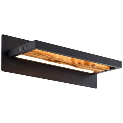 BRILLIANT LED Wandleuchte "Chaumont", schwarz (schwarz, holz), H: 15,1cm, Lampen, Breite 35 cm, 930 lm, Aluminium/Metall