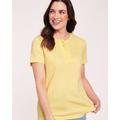 Blair Women's Short Sleeve Pointelle Henley Top - Yellow - 3XL - Womens