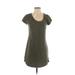 Gap Outlet Casual Dress - Shift Scoop Neck Short sleeves: Green Print Dresses - Women's Size Small