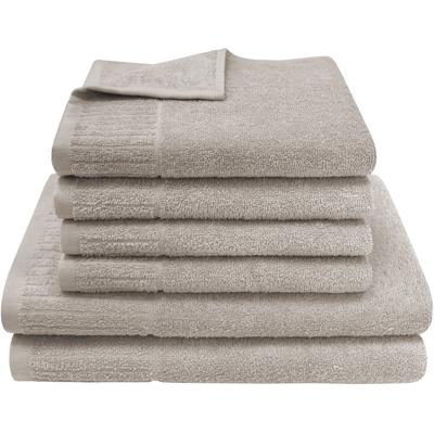 Handtuch Set DYCKHOFF "Bridge", beige, 6 St., Walkfrottier, Walkfrottier, Obermaterial: 100% Baumwolle, Handtücher (Pack