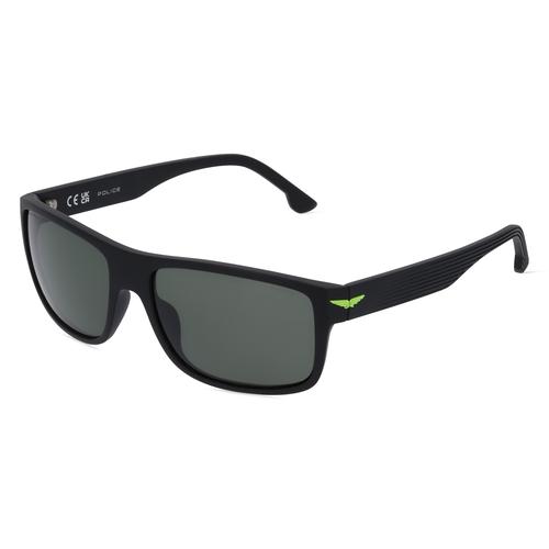 Police POISPLB39V Herren-Sonnenbrille Vollrand Eckig Acetat-Gestell, schwarz