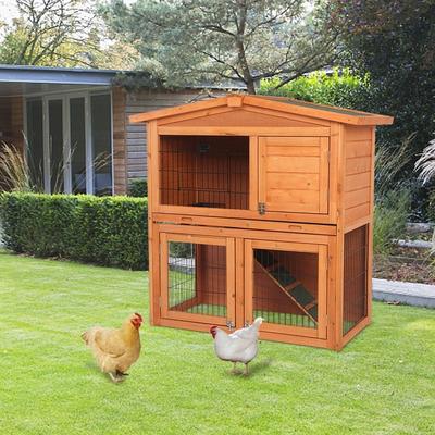 40" Triangle Roof Waterproof Wooden Chicken Coop