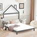 Full Size Wood Platform Bed with House-shaped Headboard