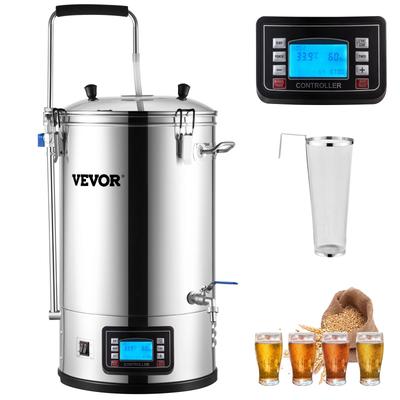 VEVOR Electric Brewing System 9.2 Gal/35 L Brewing Pot All-in-One Home Beer Brewer w/Pump - 9.6Gal