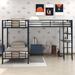 L-Shaped Twin Over Twin Bunk Bed with Twin Loft Bed with Desk & Shelf