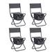 4-piece Folding Outdoor Chair with Storage Bag, Portable Chair for Outdoor Camping