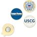 PinMartâ€™s Officially Licensed United States Coast Guard Pack of 3 Magnetic Golf Ball Markers and Hat Clip - Golf Accessories for Men and Women - Ball Markers and Hat Clip with Magnet for Golf Hats