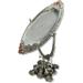 Agroware Table Mirror Dual Side Vintage Makeup Mirror Tabletop Oval Cosmtic Mirror Double Sided Swivel Mirror with Metal Embossed Frame Stand Base Decorative for Dresser Counter Display