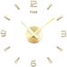 DIY Digital Clock Wall Clock Creative Clock for Home Decoration for Living Room Bedroom Study 40cm Gold