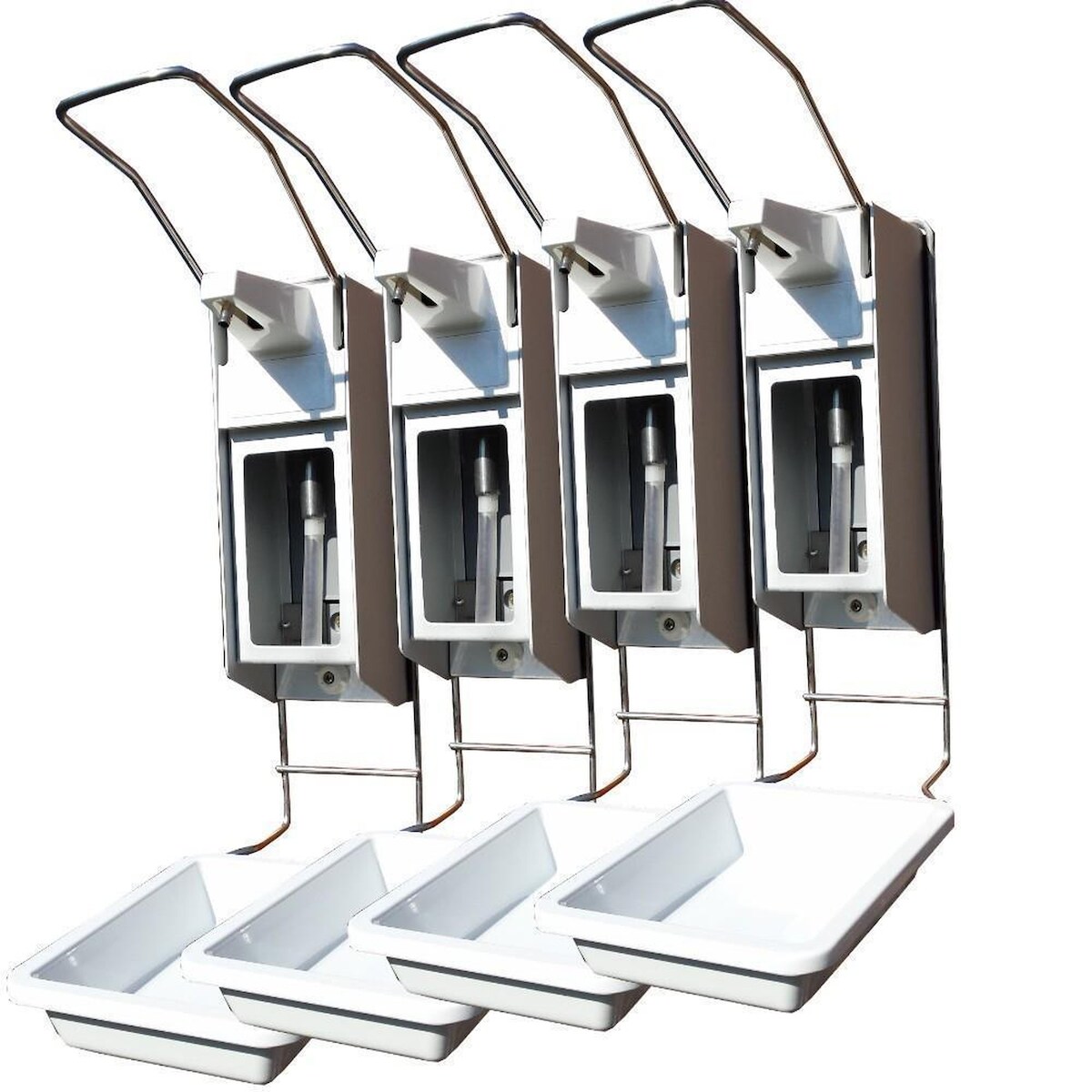 BodyProducts 4 Desinfektionsspender Alu 500 ml Abtropfschale LH Edelstahlpumpe Frontplatte Image