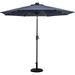 Jiaiun 811051 9 Round 8-Rib Solar Lighted Patio Umbrella 32 LED Lights Crank and Tilt Aluminum Frame Navy