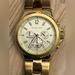 Michael Kors Accessories | Michael Kors Men’s Watch Chronograph Gold Tone Bracelet And Dial Date Window | Color: Gold/Yellow | Size: Os