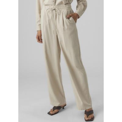 Schlupfhose VERO MODA "VMJESMILO WIDE PANTS GA NOOS", Damen, Gr. S (36), N-Gr, beige (silber lining), Web, Obermaterial: 55% Viskose, 45% Leinen, unifarben, casual, Hosen, mit Leinen Image
