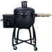 Cooseon 31" Kamado Charcoal Grill Stainless Steel/Ceramic in Black/Gray | 51.2 H x 31.1 W x 55.1 D in | Wayfair ET299476BLK