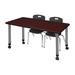 Regency Romig Kee Adjustable Height Rectangle 2-Student Activity Table & Chair Set Wood/Metal in Brown | 34 H x 66 D in | Wayfair MT6624MHAPCGY45BK