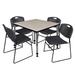 Regency Romig Kee 36" L Breakroom Table & Chair Set Wood/Metal in Black/Brown | 34 H x 36 W x 36 D in | Wayfair TB3636PLAPGY44BK