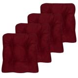 Sweet Home Collection Outdoor Chair Pad Polyester in Brown/Red | 16 W x 16 D in | Wayfair FLUFF-BURG-4PK