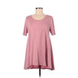 Lularoe Casual Dress - High/Low Scoop Neck Short sleeves: Pink Print Dresses - Women's Size X-Small