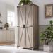 Gracie Oaks Tyecha 31.3" Wide 4 - Shelf Storage Cabinet for Kitchen Pantry w/ 2 Barn Doors & Shelves in Brown | 72 H x 31.3 W x 19.9 D in | Wayfair