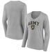 Women's Fanatics Branded Gray Army Black Knights Campus Long Sleeve V-Neck T-Shirt