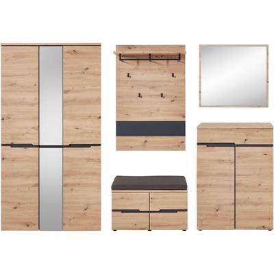 Garderoben-Set INNOSTYLE "MEMPHIS", braun (artisan eiche), B:295cm H:192cm T:38cm, ABS-Kunststoff, Hartfaserplatte, MDF, Spanplatte, Dekorfolie, Kastenmöbel-Sets Image