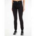 Skinny-fit-Jeans CALVIN KLEIN JEANS "HIGH RISE SUPER SKINNY ANKLE" Gr. 34, N-Gr, schwarz (black) Damen Jeans Röhrenjeans