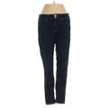 Express Jeans Jeggings - Low Rise Skinny Leg Denim: Blue Bottoms - Women's Size 4 - Dark Wash