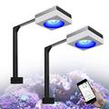 PopBloom 2PCS RL90 Led Aquarium Light for Coral Reef, Smart-APP Control Reef Led Light Aquarium Marine Lighting Fish Tank Light for Saltwater SPS/LPS Reef Aquarium(2 Light with Arm Kit)