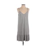 Agnes & Dora Casual Dress - A-Line Plunge Sleeveless: Gray Marled Dresses - Women's Size X-Small