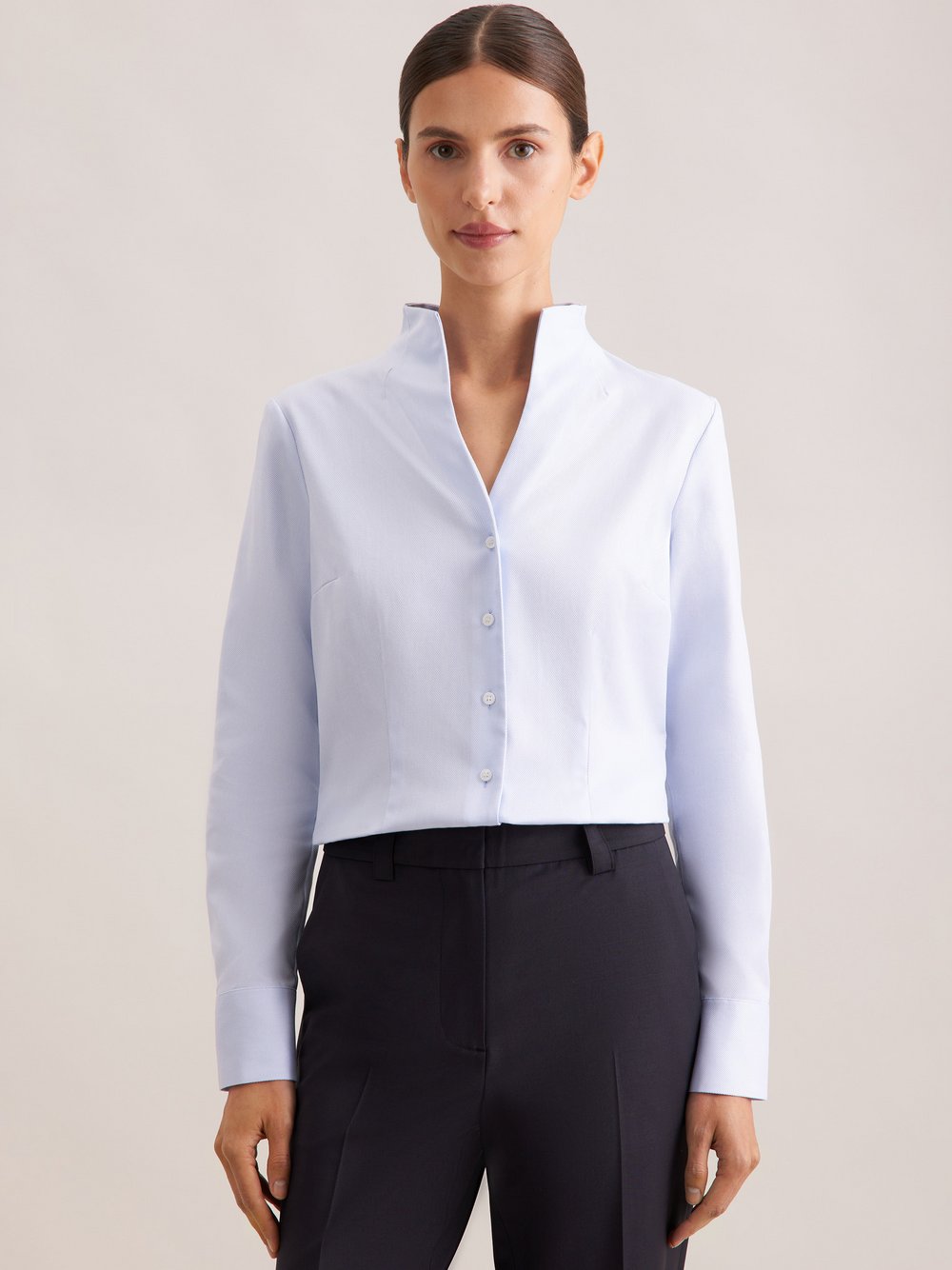 Seidensticker Kelchkragenbluse Damen hellblau, 46 Image