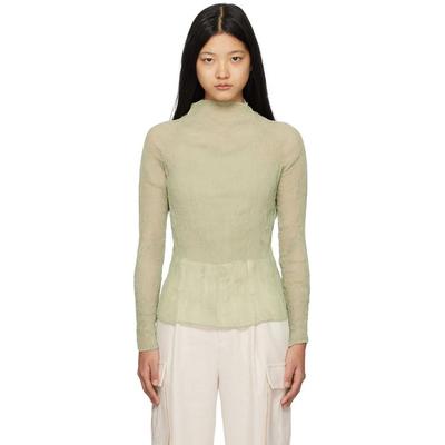 Green Twist 3 Turtleneck - Orange - Issey Miyake Knitwear
