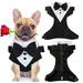 Dog Shirt Puppy Clothes Pet Wedding Suit Formal Tuxedo with Black Bow Tie Dog Outfit for Small Medium Dogs Cats Dog Weding Attire Dress Up Cosplay Prince Costume Gentleman Apparel