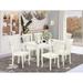 East West Furniture Kitchen Table Set Consist of a Rectangle Dining Table and Dining Chairs, Linen White (pieces Options)