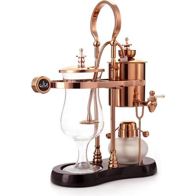 Diguo Belgian/Belgium Family Balance Siphon/Syphon Coffee Maker, Elegant Double Ridged Fulcrum with Tee handle (Classic Gold)