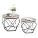 Small Coffee Table Set of 2, Round Coffee Table with Steel Frame, Side End Table for Living Room, Bedroom