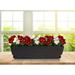 24" x 7" x 6" Rectangle Black Resin Window Box with Self-Watering