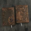 AURIGATE Dragon Leather Journal Dragon Leather Notebook Embossed Leather Journal Vintage Writing Notebook Antique Diary Notepad A5 Embossed Writing Hardcover Executive Journal