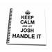 3dRose Keep Calm and Let Josh Handle it - funny personal name - Mini Notepad 4 by 4-inch