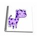 3dRose Cute Purple Giraffe Cartoon Art Animals Jungle Kids - Mini Notepad 4 by 4-inch