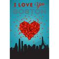 I Love You Boston Massachusetts (36x54 Giclee Gallery Art Print Vivid Textured Wall Decor)