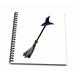 3dRose grey broom blue witches hat design - Mini Notepad 4 by 4-inch