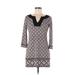 White House Black Market Casual Dress - Sweater Dress: Pink Argyle Dresses - Women's Size X-Small