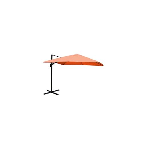 Gastronomie-Ampelschirm HWC-A96, 3x4m (Ø5m) Polyester Alu/Stahl 26kg ~ terracotta ohne Ständer, drehbar