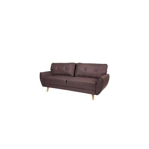 3er-Sofa HWC-J19, Couch Klappsofa Lounge-Sofa, Schlaffunktion ~ Stoff/Textil braun