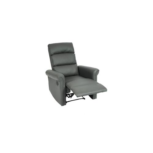 Fernsehsessel HWC-J96, Relaxsessel Sessel Liegesessel, Liegefunktion verstellbar Kunstleder ~ grau