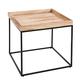 Mendler Beistelltisch HWC-K71, Kaffeetisch Couchtisch Tisch, MVG-zertifiziert Paulownia-Holz Metall 60x60x60cm ~ naturfarben